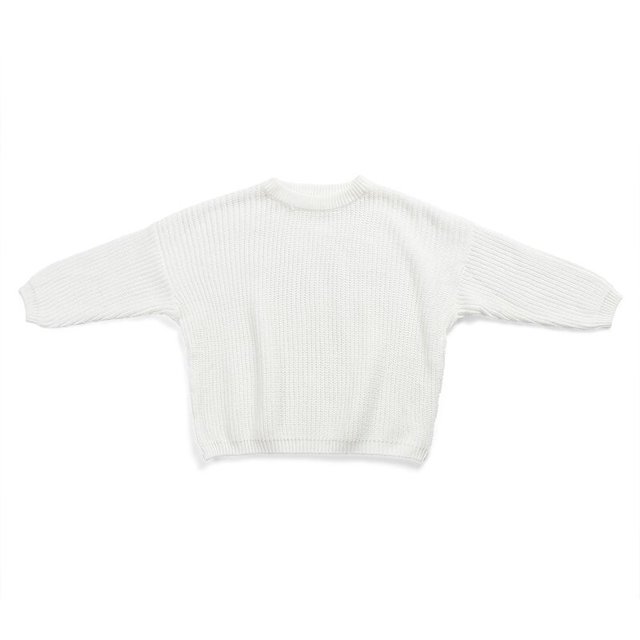 Chandail de Base pour Garçons et Filles, en Laine Épaisse, Uni, Décontracté, à Col Rond, Ample, Doux, pour Enfants