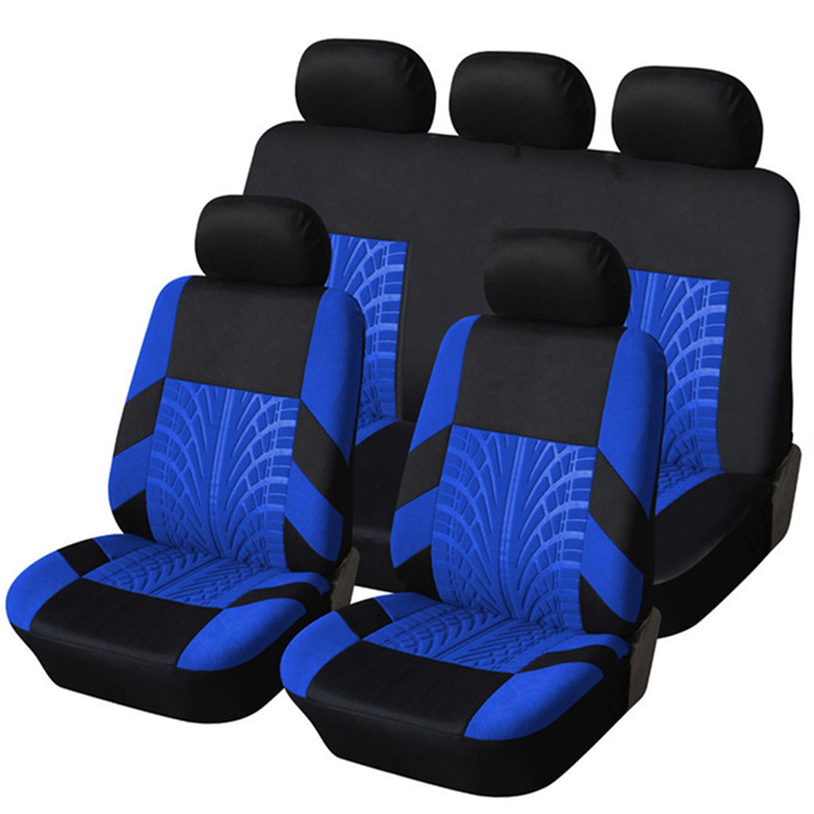 9Pcs Luxury Car Seat Covers Front +Back Seat Black Scratch proof Four Seasons Bottoms Protectors,Compatible with 90% Vehicles for Most Car Truck Suv Van Seam Style