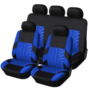 9Pcs Protections de siège de voiture de luxe Avant +Siège arrière Proof noir rayure Four Seasons Bottoms Protectors,Compatible avec 90% Véhicules pour la plupart des voitures camion Suv Van Seam Style