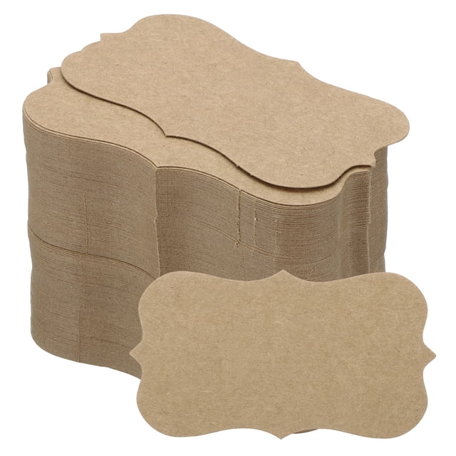 Unique Bargains 2' x 3.5' Blank Paper Business Cards Small Index Flash Cards Words Message Note Card Lace, Brown 200 Pack