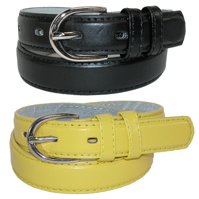 CTM® Ceinture Habillée en Cuir de Base pour Enfant (Lot de 2 Couleurs)