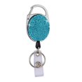 thumbnail image 1 of Porte-Badge Rétractable en Cristal Coloré avec Strass, Porte-Clés, Bleu Lac, 1 of 6