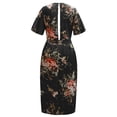 thumbnail image 3 of Ketyyh-chn99 Robes Femmes 2024 Robe Soleil Robes pour Femmes Robes d'Été pour Femmes Imprimé Décontracté Col en V Bouton Manches Courtes Décontracté Robes Femme Noir,3TG, 3 of 5