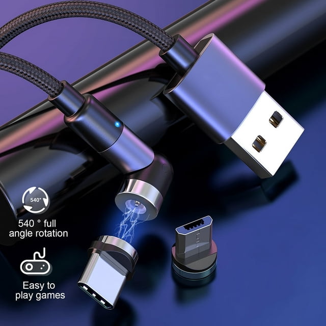 5A QC3.0 Magnetic Micro USB Type-C Phone Fast Charging Cable Wire for Android