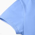 thumbnail image 4 of EGNMCR Children's Spring And Summer Solid Color Short Sleeves Round Neck Pleated T-shirt Top For Kids Children polyester top, 4 of 7