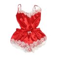 thumbnail image 3 of tredstone Ensemble de Pyjama pour Femmes Aguichant en Dentelle et Maille, Haut à Bretelles Réglables et Short, 3 of 9