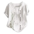 thumbnail image 1 of EQWLJWE Chemises pour Femmes Liquidation T-Shirts pour Femmes Manches Courtes Décontracté Col Rond Imprimé Tunique Ample Blouse Hauts, 1 of 5