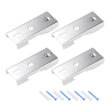 Unique Bargains Curtain Rod Bracket Stainless Steel Track Holder for 20mm Rail Top Mounted on Ceiling 4 Pcs