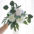 thumbnail image 2 of Langgg White Silk Rose Cascading Bouquets Exquisite Ribbon Tassel Photo Props, 2 of 9