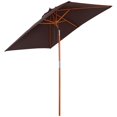thumbnail image 1 of Outsunny 6.6x5ft Fir Patio Umbrella, Market Parasol with Tilt, Ribs Coffee, 1 of 10