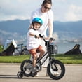 thumbnail image 2 of Costway Vélo 12 Pouces pour Enfant avec Roues Stabilisatrices, Guidon et Selle Ajustables, Frein à Main, Noir, 2 of 10