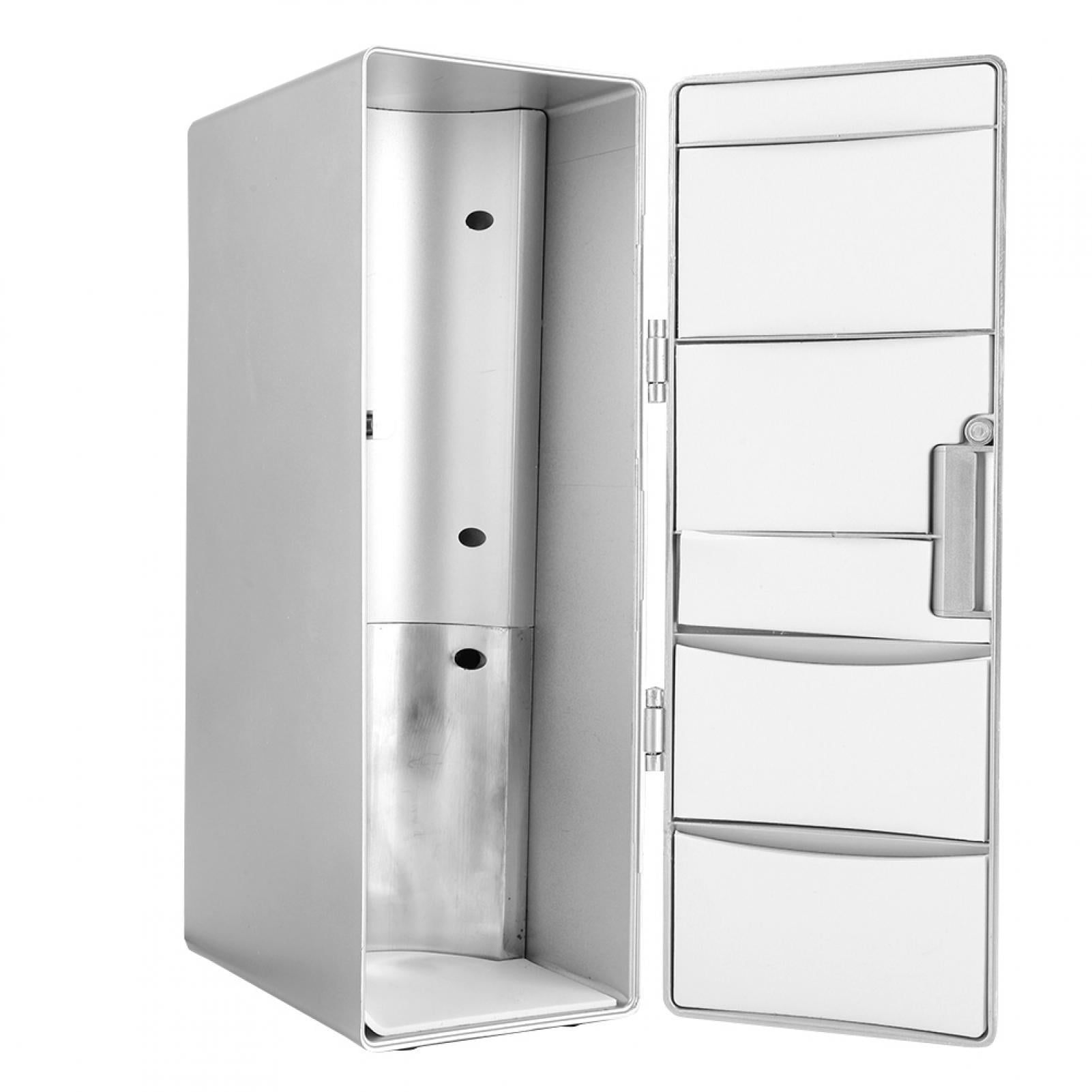 Portable USB Mini Portable Fridge, Multifunction Refrigerator Cooler With Built-In Led Lights Mini Refrigerator Car Personal Fridge For Bedroom, Office, Car, Home And Travel
