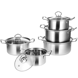 SEWACC 5 Ensembles Ustensiles de cuisson Ensemble pots d'induction avec lids pour les cuisiniers à domicile