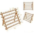thumbnail image 2 of ThreadNanny 60 Spools Thread Rack - Premium Birchwood Thread Storage Organizer Stand for Sewing Embroidery Spools and Mini Cones - Thread Holders for Spools of Thread with Wall Mount Hanging Hooks, 2 of 5