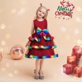 thumbnail image 2 of B91xZ Vêtements d'Été pour Fille Robe Midi Décontractée à Manches Volantées, Vin 5-6 Ans, 2 of 5