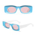 thumbnail image 4 of TIEVOSA Rectangular Retro Sunglasses Women Men Polygonal Narrow Fashion Cute Eyewear（Blue）, 4 of 4