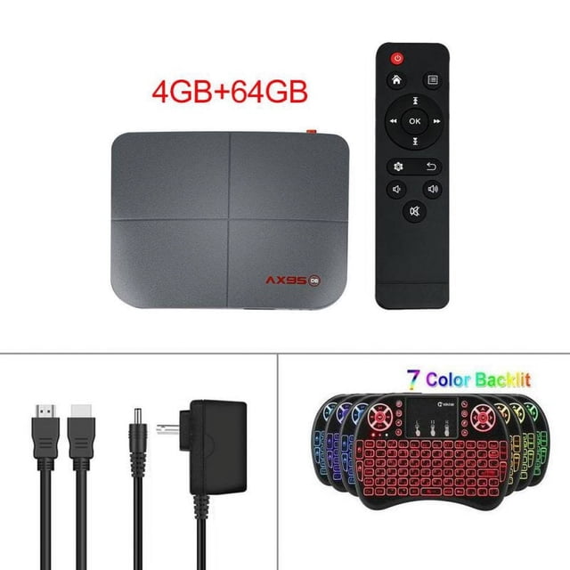 1 Matériau Abs Ax95 Boîtier Tv Intelligent Android 9.0 Prend en Charge Dolby Version Tv Google Store 4+64G_US plug+I8 Clavier