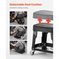 thumbnail image 3 of KFFKFF Mechanic Stool, 300 lbs Capacity Garage Seat/Work Stool with Wheels, 360° Swivel Rolling Workshop Stool with Tool Tray and Screwdriver Rack, Heavy-Duty, 3 of 9