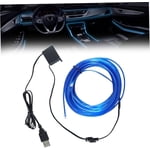 Voiture alimentée par USB LED Lumières de bande, éclairage ambiant flexible avec activation sonore, effet néon personnalisable bleu, pour voitures, chambres, fêtes et DIY Décor