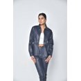 thumbnail image 4 of Chemise en Cuir Pur pour Femmes, Bleu Marine, 4 of 7
