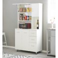 thumbnail image 2 of Armoire de Rangement de Cuisine avec Portes et Étagères, Blanc, 2 of 6