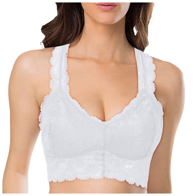 Bras Adjustable Minimizer Wireless Bra With Full Coverage All-Day Ease Queen Size Women Bra White XXL
