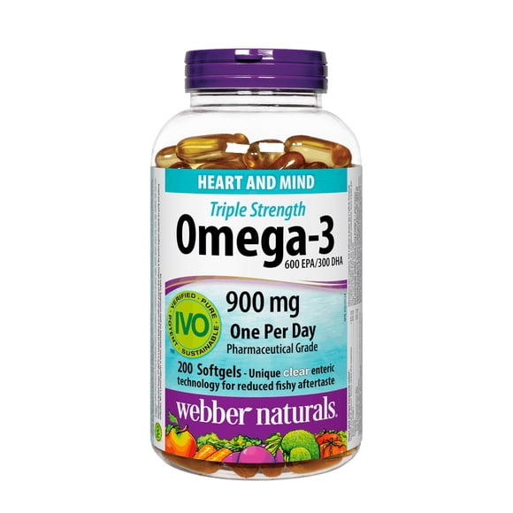 Webber Naturals Oméga-3 Triple Force 900 Mg 200 Capsules Molles