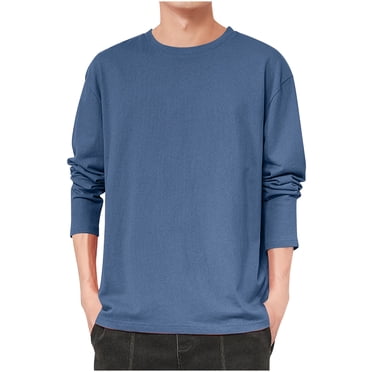 zbxnLI Men's Long Sleeve Tee Shirts Plain Classic T-Shirts Crew Neck Loose Casual Shirts for Men