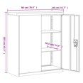 thumbnail image 4 of vidaXL Armoire à Dossiers Gris Clair 90x40x105 cm Acier, 4 of 5