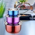 thumbnail image 3 of zanvin Gadgets de Cuisine Style Thaï Ensemble de Trois Casseroles de Cuisson de 3 avec Couvercle, Bassine de Repas de Fruits de Mer Polyvalente en Acier Inoxydable, 3 of 5