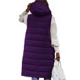 thumbnail image 3 of Bellella Manteau Femme Sans Manches Veste Gilet Simple à Capuche Col à Capuche Extérieur Violet 2TG, 3 of 3