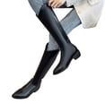 thumbnail image 1 of Styesk Bottes pour Femmes Bottes pour Femmes Mode Décontractée Polyvalente Fermeture Éclair Suède Style d'Automne Tendance de la Mode Bottes Empilées Plates Mi-Mollet Bottes de Travail pour Femmes, 1 of 5