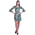 thumbnail image 2 of Moomaya Robe Courte Imprimée pour Femmes, Manches Évasées, Coupe Droite, Robes pour Femmes, Vêtements d'Été Décontractés, 2 of 6