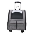 thumbnail image 4 of TISHITA Cat Trolley Case Backpack Kennel with Wheel Breathable Handbag Tote Carrying Bag gray, 4 of 8