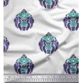 thumbnail image 1 of Soimoi Velvet Fabric Leaves & Floral Block Decor Fabric Printed Yard 58 Inch Wide, 1 of 3