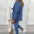 thumbnail image 4 of Womens Business Work Suit Set Long Sleeve Open Front Blazer with Slim Fit Suit Pants Basic Work Office Formal Suit Sets, 4 of 6