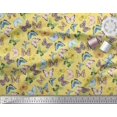 thumbnail image 2 of Soimoi Yellow Velvet Fabric Colorful Butterfly Decor Fabric Printed Yard 58 Inch Wide, 2 of 5