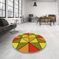 thumbnail image 4 of Ahgly Tapis d'Intérieur Lavable en Machine Carré Transitionnel Acajou Brun, 4 Pieds Carré, 4 of 7