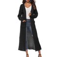 thumbnail image 1 of Timegard Cardigan Sweaters for Women Solid Color Open Front Knit Jackets Side Split Long Coat Fall Fashion, 1 of 6