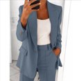 thumbnail image 2 of Yuyuzo Womens Plus Size Sets 2 Piece Business Casual Outfits Long Sleeve Open Front Collared Suits Pants Set, 2 of 5