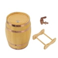 thumbnail image 2 of Wood Wine Barrel, Increasing Color Exquisite Workmanship Pine Brewing Barrel with Faucet for Spirits for Beer, 2 of 7