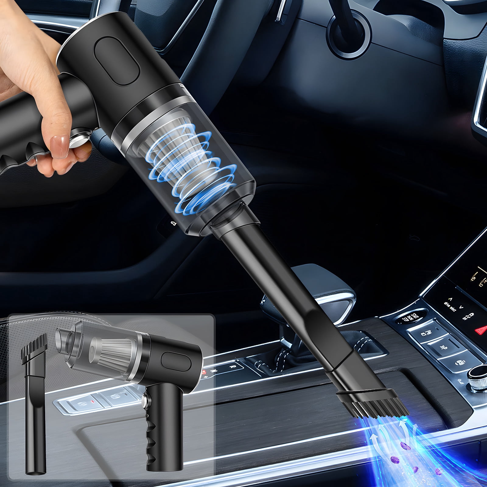 Dvkptbk Vacuum Cleaner Car Mounted Vacuum Cleaner Wireless Charging Portable Dry and Wet Handheld Small Vacuum Cleaner Car Accessories