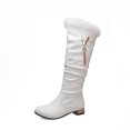 thumbnail image 3 of EGNMCR Bottes Hauteur Genou Bottes pour Femmes Grande Taille avec Bout Rond Imprimé en Relief Cuissardes, 3 of 9
