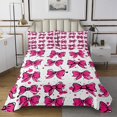 thumbnail image 1 of Erosebridal Teens Bowknot Coverlet Set Queen, Pink Dots Bedding Set, Princess Bow Decor 3-Piece, 1 of 5