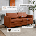 thumbnail image 3 of Puremind Canapé-Lit Escamotable avec Matelas, Sofa-Lit Format Grand Lit avec Canapé Escamotable pour Appartements/petits Espaces, Brun Cognac, 3 of 5
