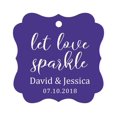 thumbnail image 1 of Darling Souvenir Personalized Fancy Frame Paper Tags Wedding Sparklers Let Love Sparkle Custom Hang Tags-Purple Violet-100 Tags, 1 of 1