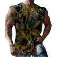 thumbnail image 1 of Débardeur pour Homme Homme Décontracté Mode Imprimé Chandail à Enfiler Col Rond Débardeurs de Sport Gilet, 1 of 6