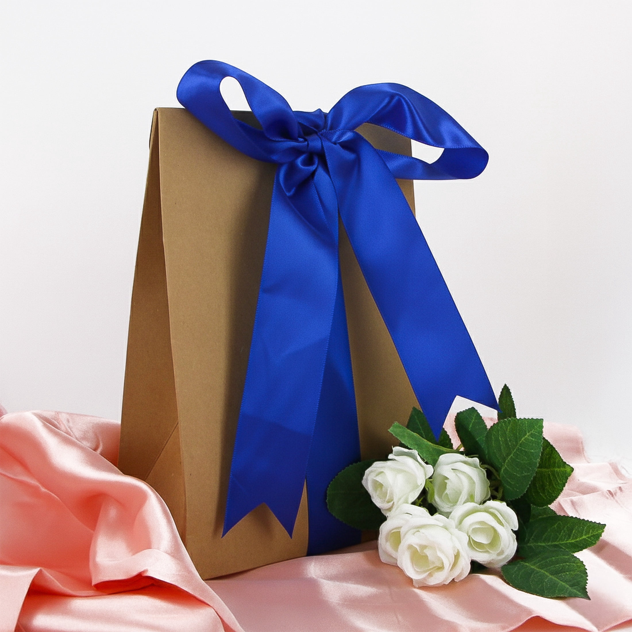 UNIQUE CREATIV Satin Ribbon 25 mm (0.98 in) × 5.5 m (⅞ in × 6 yd), Royal bleu, 5.49 m (18 ft)