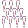 thumbnail image 1 of Unique Bargains 2' Silver Winner Award Medals Olympic Style Medals 2nd Prizes with Ribbon 10 Pack, 1 of 7