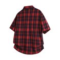 thumbnail image 5 of Chemise Décontractée pour Homme à Boutons, Coton Polyester, Manches Courtes, Style Rétro Cubain, Chemise de Villégiature, Été, Plage, Vacances, Protection Solaire, Mode Urbaine, JASKFLY, Rouge G, 5 of 5